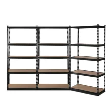 Giantz 3x1.8M Heavy-Duty Steel Garage Shelving Rack, Adjustable 5-Tier Storage, 1000kg Capacity, Matte Black