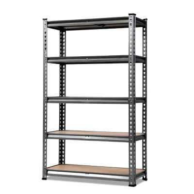 Giantz 1.8M Charcoal Garage Shelving Rack - Heavy-Duty Steel, Adjustable Beams, 1000kg Capacity, Easy Boltless Assembly