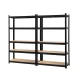 Giantz 2x1.8M Black Garage Shelving Rack | Heavy-Duty Steel, Adjustable 200kg/Tier, 5 Shelves, Boltless Assembly