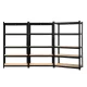 Giantz 3x1.8M Black Garage Shelving Rack - Heavy-Duty Steel, Adjustable Beams, 200kg/Tier, Easy Assembly, 5 Shel