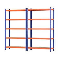 Giantz 2 x 1.8M Heavy Duty Garage Shelving Rack, 5-Tier Adjustable Steel Storage, 200kg Per Shelf, Boltless Assembly Giantz 2 x 1.8M Heavy Duty Garage Shelving Rack, 5-Tier Adjustable Steel Storage, 200kg Per Shelf, Boltless Assembly