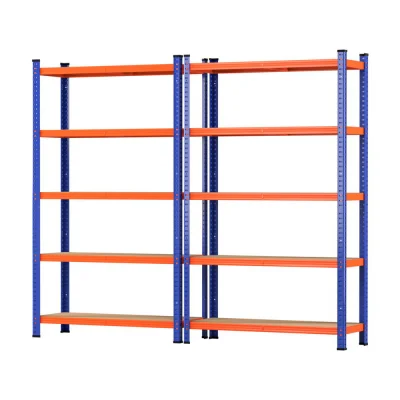 Giantz 2 x 1.8M Heavy Duty Garage Shelving Rack, 5-Tier Adjustable Steel Storage, 200kg Per Shelf, Boltless Assembly