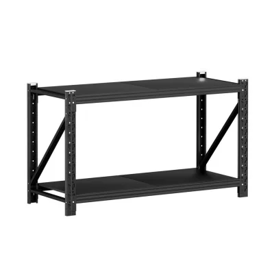 Giantz 1.5m x 0.9m Steel Warehouse Shelving Garage Storage Rack, 200kg Per Shelf, Adjustable, Black, 2-Tier