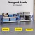 Giantz 2x 0.9M Heavy Duty Steel Garage Shelving Workbench Rack, 200kg Per Shelf, Adjustable Storage, Blue/Grey