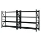 Giantz 4M x 1.8M Steel Garage Shelving Rack, Heavy Duty 200kg Per Shelf, Adjustable, Black, Set of 2 Units