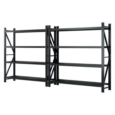Giantz 4Mx2M Heavy Duty Garage Shelving Warehouse Rack Black, Steel, 200kg per Shelf, Adjustable, Rust-Resistant