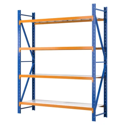 Giantz 2.4M x 2M Heavy Duty Garage Shelving Rack, Steel Warehouse Pallet Storage, 200kg/Shelf, Blue, 4 Tier