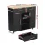 Artiss Kitchen Island Trolley 100cm Black MDF Rolling Cart with Drawers, Cabinets, Shelves & Towel Rack