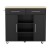 Artiss Kitchen Island Trolley 100cm Black MDF Rolling Cart with Drawers, Cabinets, Shelves & Towel Rack