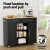 Artiss Kitchen Island Trolley 100cm Black MDF Rolling Cart with Drawers, Cabinets, Shelves & Towel Rack
