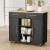 Artiss Kitchen Island Trolley 100cm Black MDF Rolling Cart with Drawers, Cabinets, Shelves & Towel Rack
