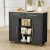 Artiss Kitchen Island Trolley 100cm Black MDF Rolling Cart with Drawers, Cabinets, Shelves & Towel Rack