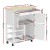 Artiss Kitchen Island Trolley Rolling Cart, MDF, White & Oak, 67x38x86.5cm, Storage Drawer, Cupboard, Lockable Wheels